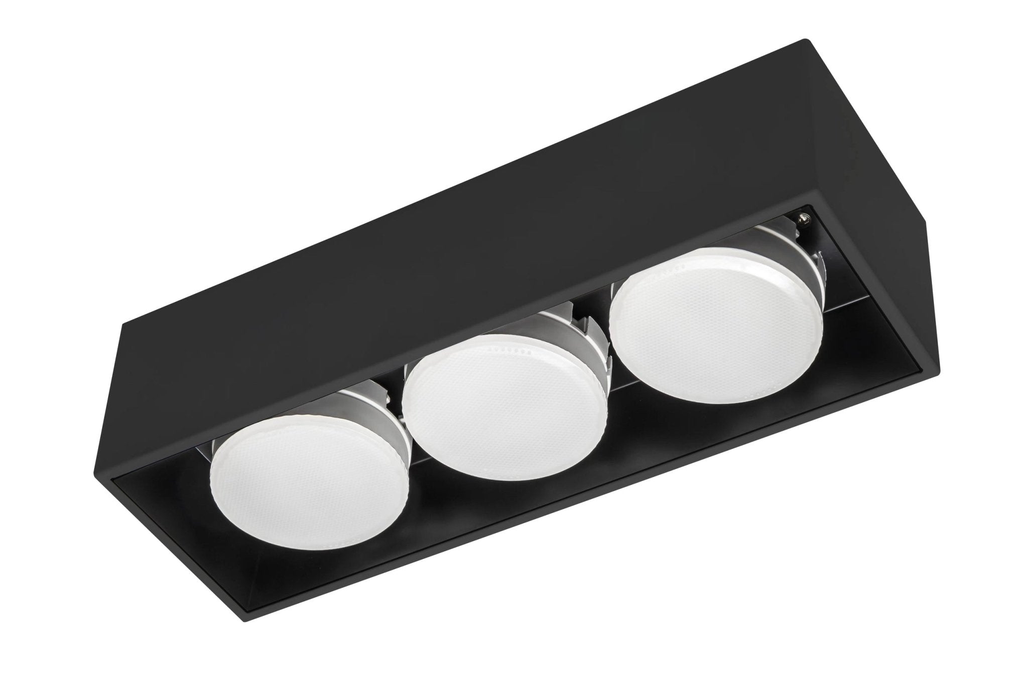 LED's Light Cube LED Plafondlamp - 3 lichtpunten - Draaibaar licht - Staal - 30 x 8 cm - Zwart Plafondlampen LED.nl