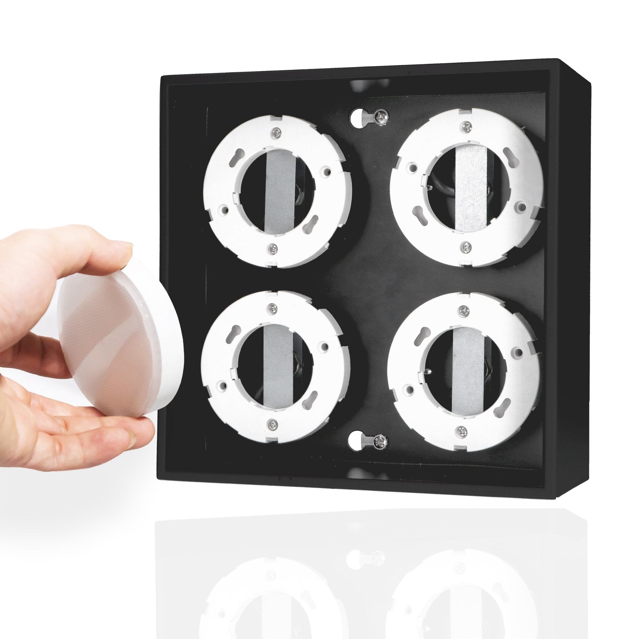 LED's Light Cube LED Plafondlamp - 4 lichtpunten - Draaibaar licht - Staal - 20 x 20 cm - Zwart Plafondlampen LED.nl