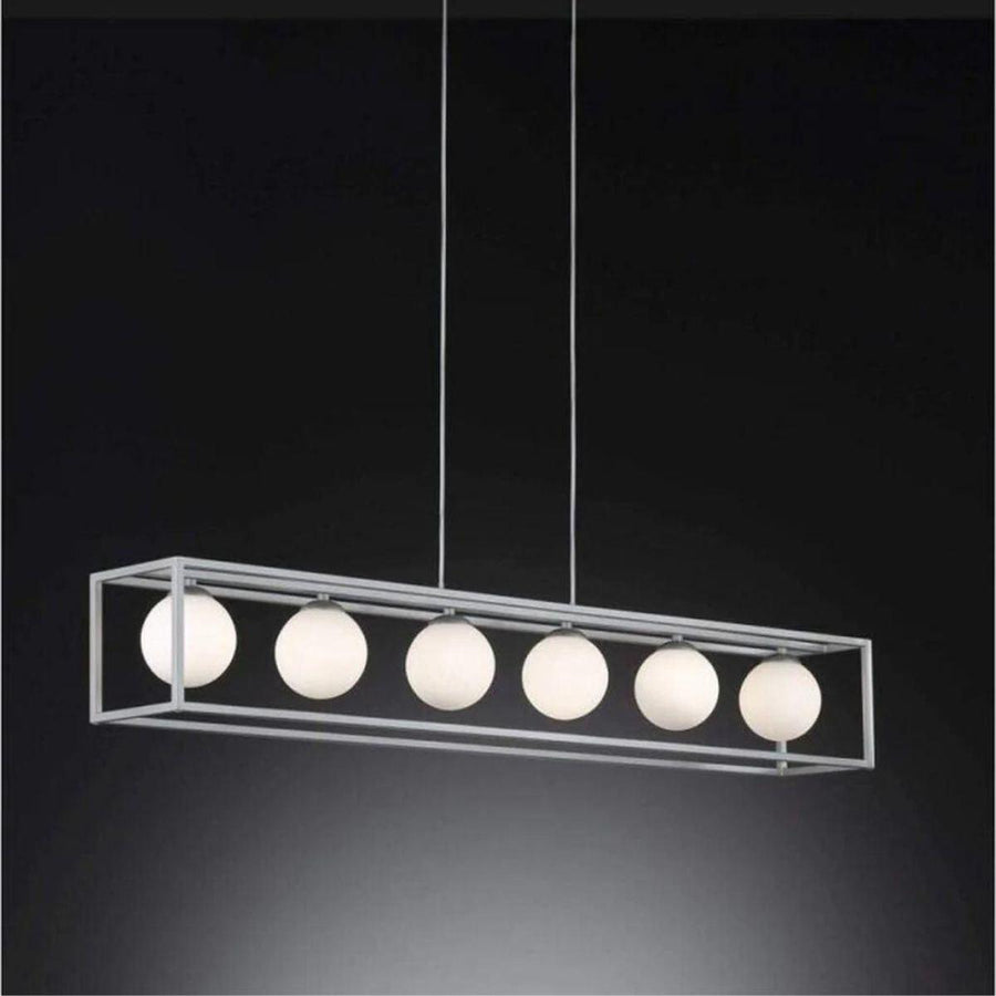 Deko-Hängelampe Esszimmer mit 6 Lichtpunkten – Höhenverstellbar – LED-Lampen inklusive – Silber - lidstore.shop