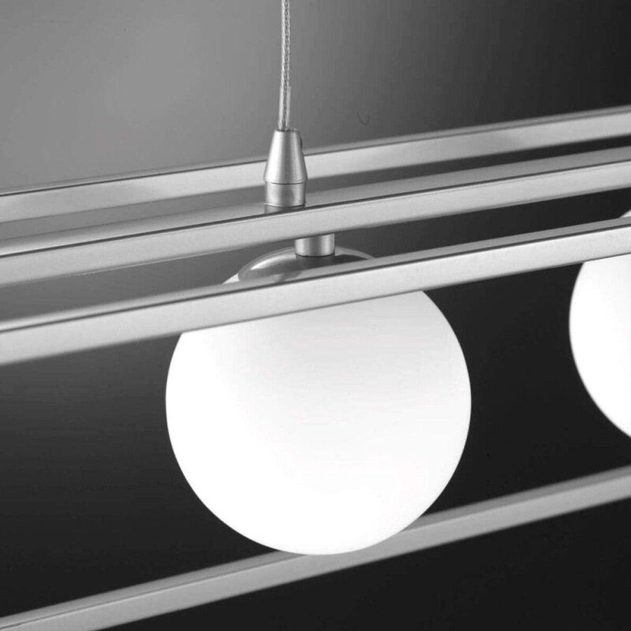 Deko-Hängelampe Esszimmer mit 6 Lichtpunkten – Höhenverstellbar – LED-Lampen inklusive – Silber - lidstore.shop