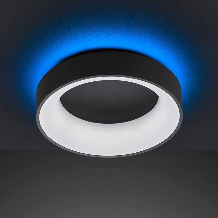 Deco Ceiling lamp black Ø 45 cm with remote control - Dimmable white light - Background lighting - LED.nl