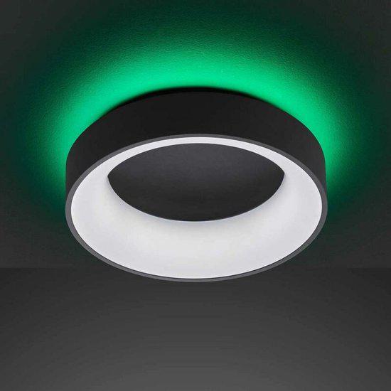 Deco Plafondlamp zwart Ø 45 cm met afstandsbediening - Dimbaar wit licht - Achtergrondverlichting Plafondlampen LED.nl