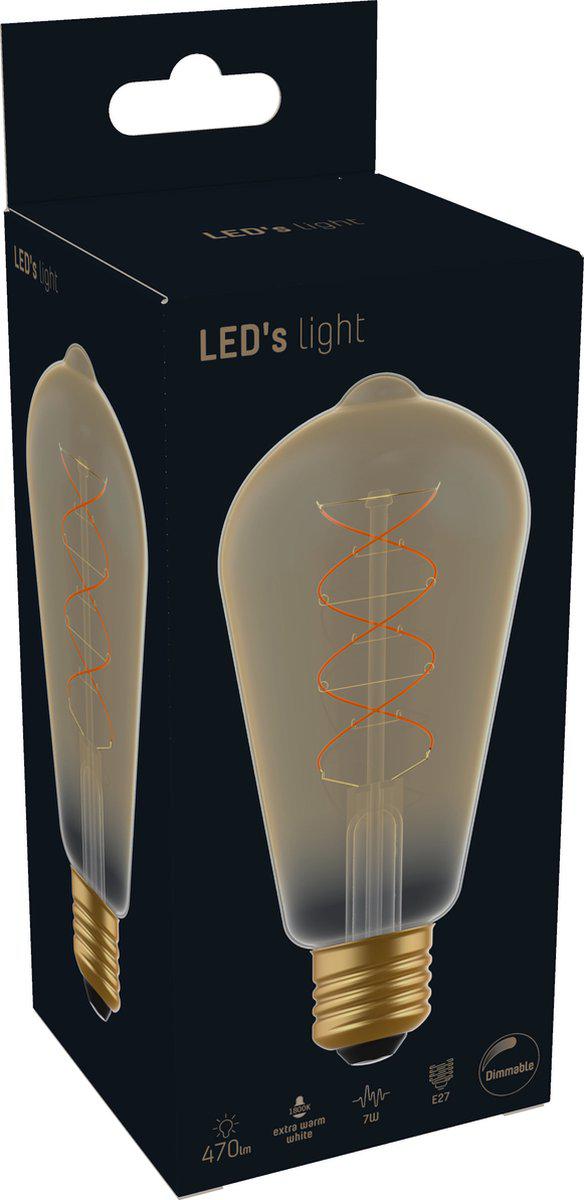 DecoDim LED Lamp Goud E27 - Dimbaar - Extra warm wit - ST64 Edison - 4W (25W) Decoratieve Lichtbronnen LED.nl