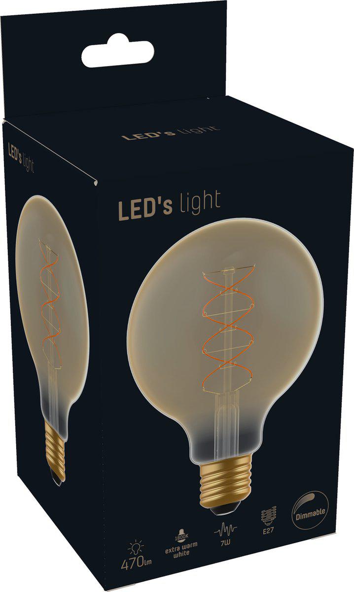 DecoDim LED Lamp Gold E27 - XL Ø 9.5 cm - Dimmable - Extra warm white - 5W (25W) - LED.nl