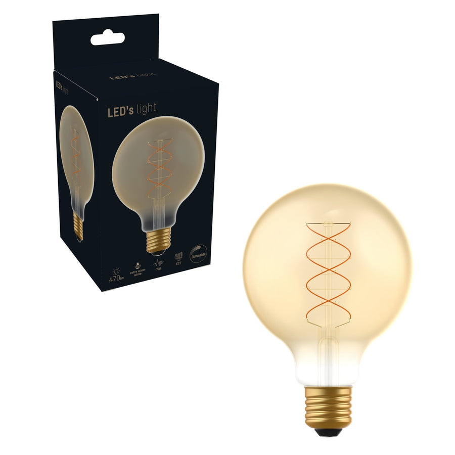 DecoDim LED Lamp Gold E27 - XL Ø 9.5 cm - Dimmable - Extra warm white - 5W (25W) - LED.nl