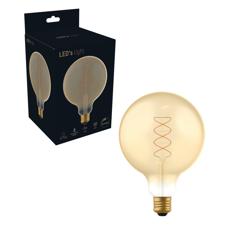 DecoDim LED Lamp Gold E27 - XXL Ø 12.5 cm - Dimmable - Extra warm white - 5W (25W) - LED.nl
