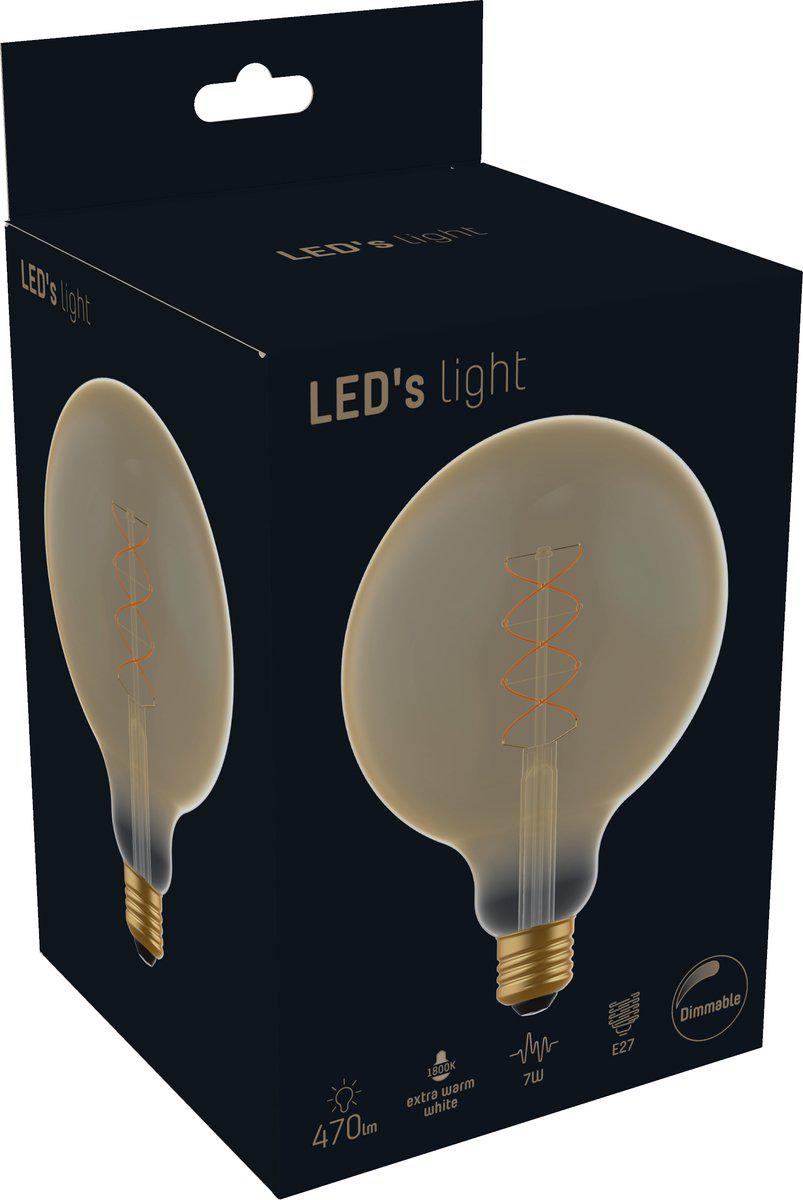 DecoDim LED Lamp Gold E27 - XXL Ø 12.5 cm - Dimmable - Extra warm white - 5W (25W) - LED.nl