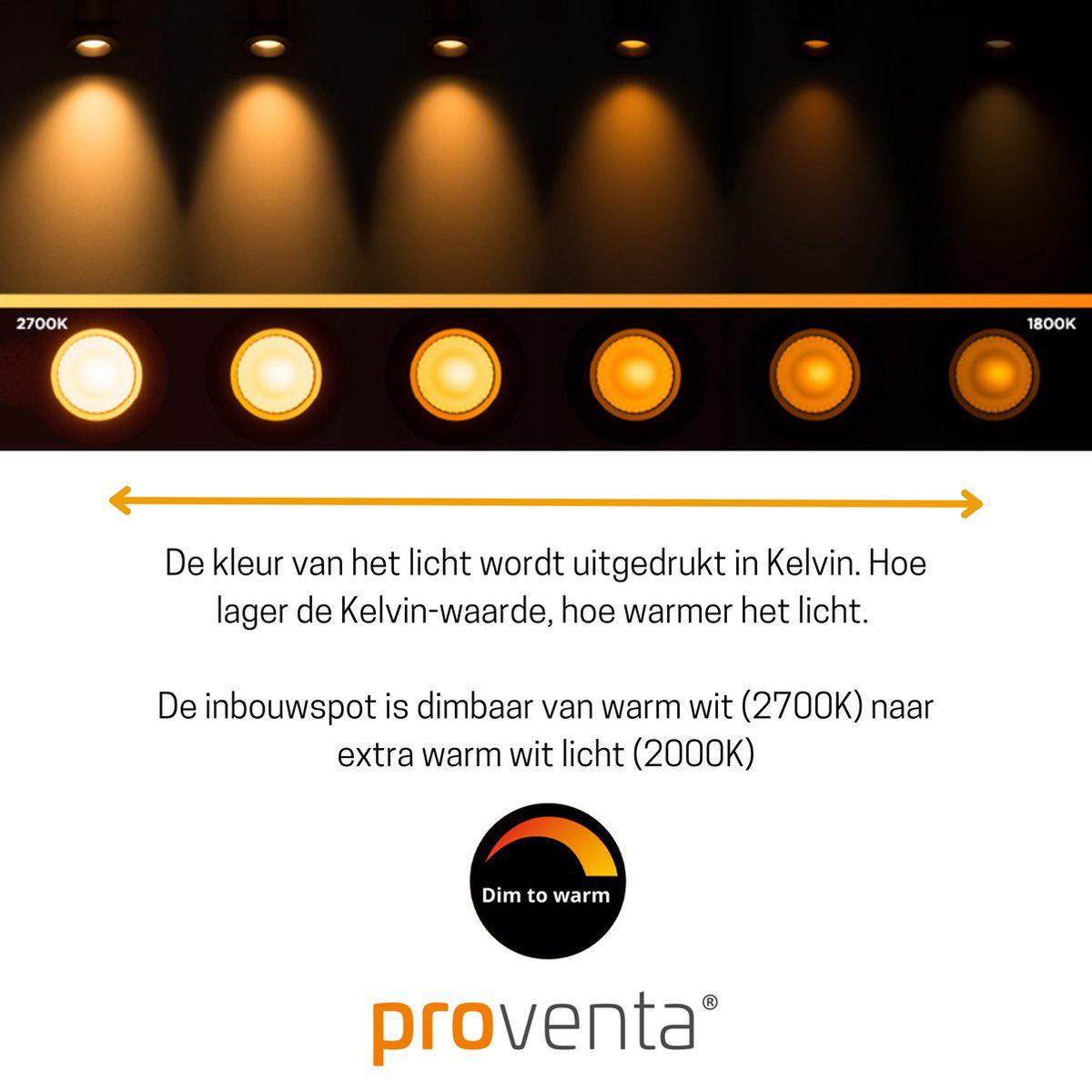 3 PACK - LED's Light Pro LED Inbouwspot Nikkel - DimToWarm - Ø 68mm - Kantelbaar - Warm wit licht - CRI95 Inbouwspots LED.nl