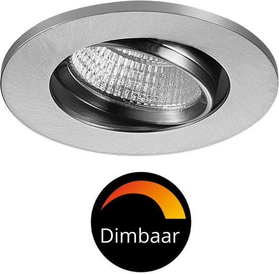 3 PACK - LED's Light Pro LED Inbouwspot Nikkel - DimToWarm - Ø 68mm - Kantelbaar - Warm wit licht - CRI95 Inbouwspots LED.nl