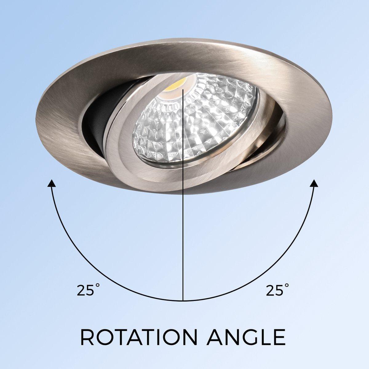 3 PACK - LED's Light Pro LED Inbouwspot Nikkel - DimToWarm - Ø 68mm - Kantelbaar - Warm wit licht - CRI95 Inbouwspots LED.nl