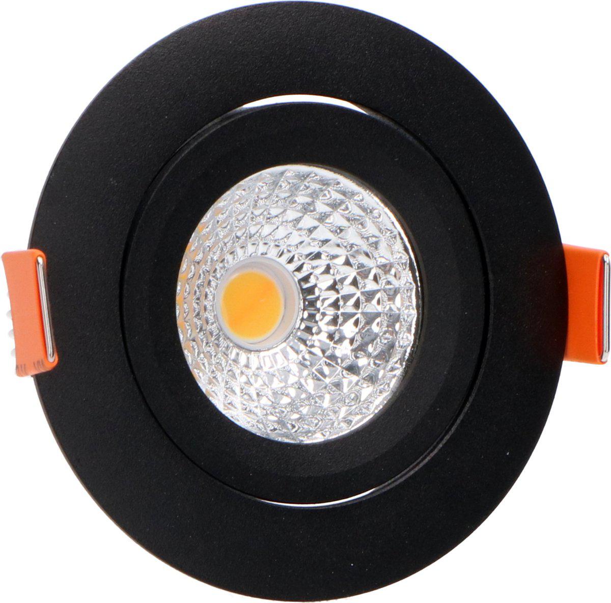 6 PACK - LED's Light Pro LED Inbouwspot Zwart - DimToWarm - Ø 68mm - Kantelbaar - Warm wit licht - CRI95- Dimbaar Inbouwspots LED.nl