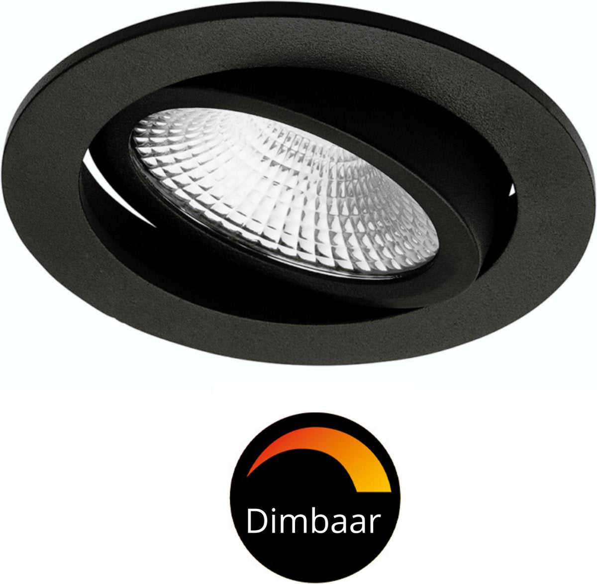 6 PACK - LED's Light Pro LED Inbouwspot Zwart - DimToWarm - Ø 68mm - Kantelbaar - Warm wit licht - CRI95- Dimbaar Inbouwspots LED.nl