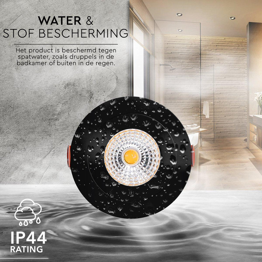 LED's Light Pro LED Recessed Spotlight Black - DimToWarm - Ø 68mm - Tiltable - Warm white light - CRI95 - Dimmable - LED.nl