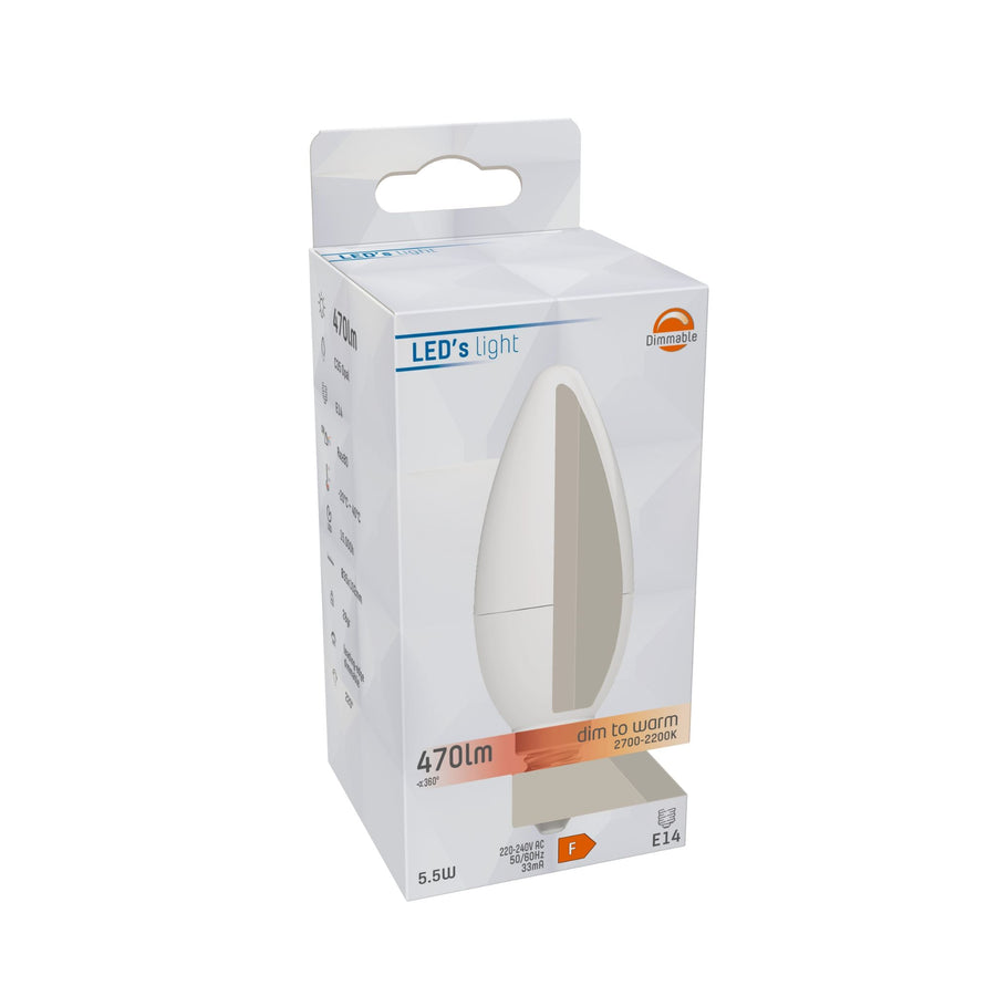 Dimmable E14 LED candle lamp - Dimmable to extra warm white - 1 lamp - LED.nl