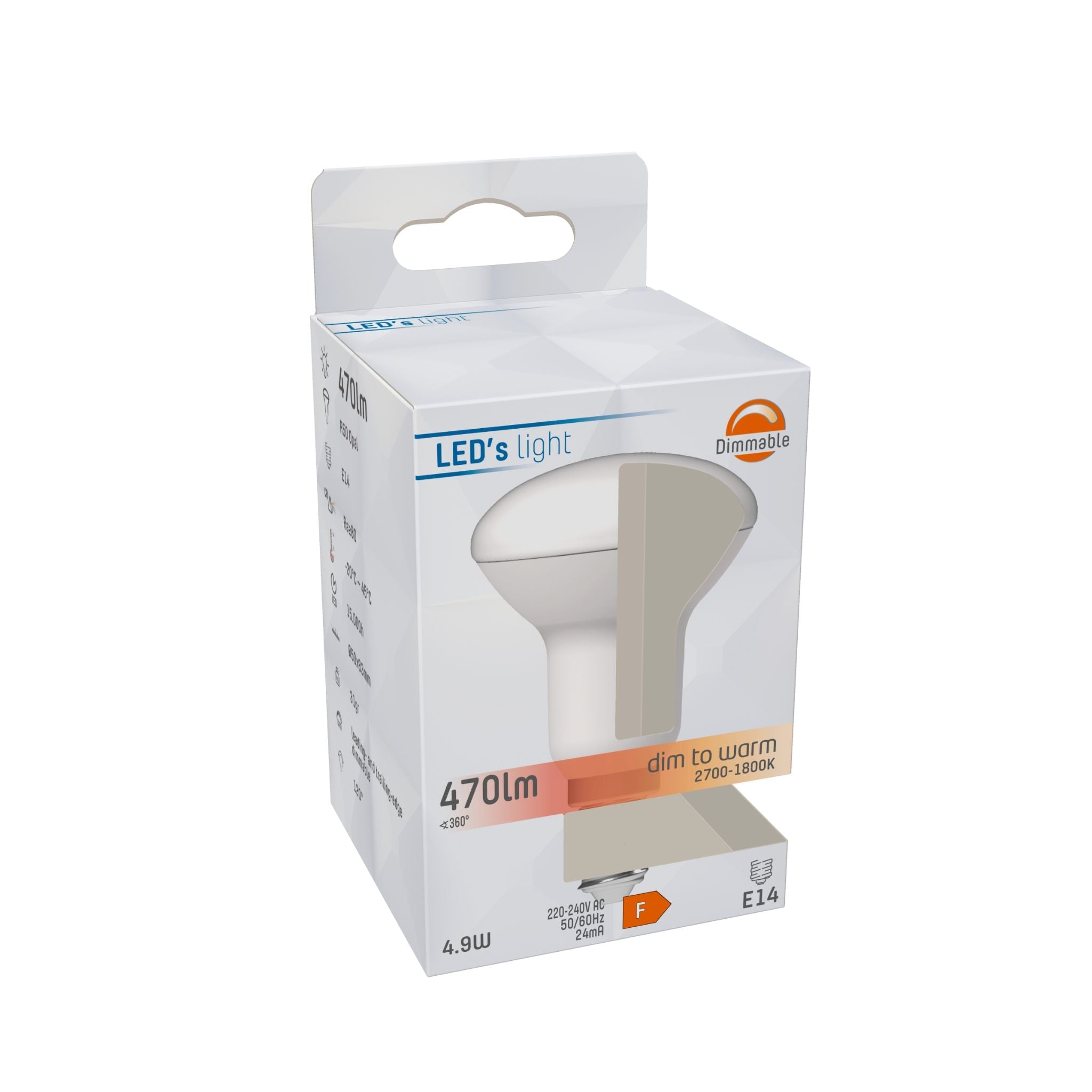 Dimbare E14 LED Lamp E14 - R50 - Dimbaar warm wit licht - 470 lm Dimbare reflectorlampen LED.nl