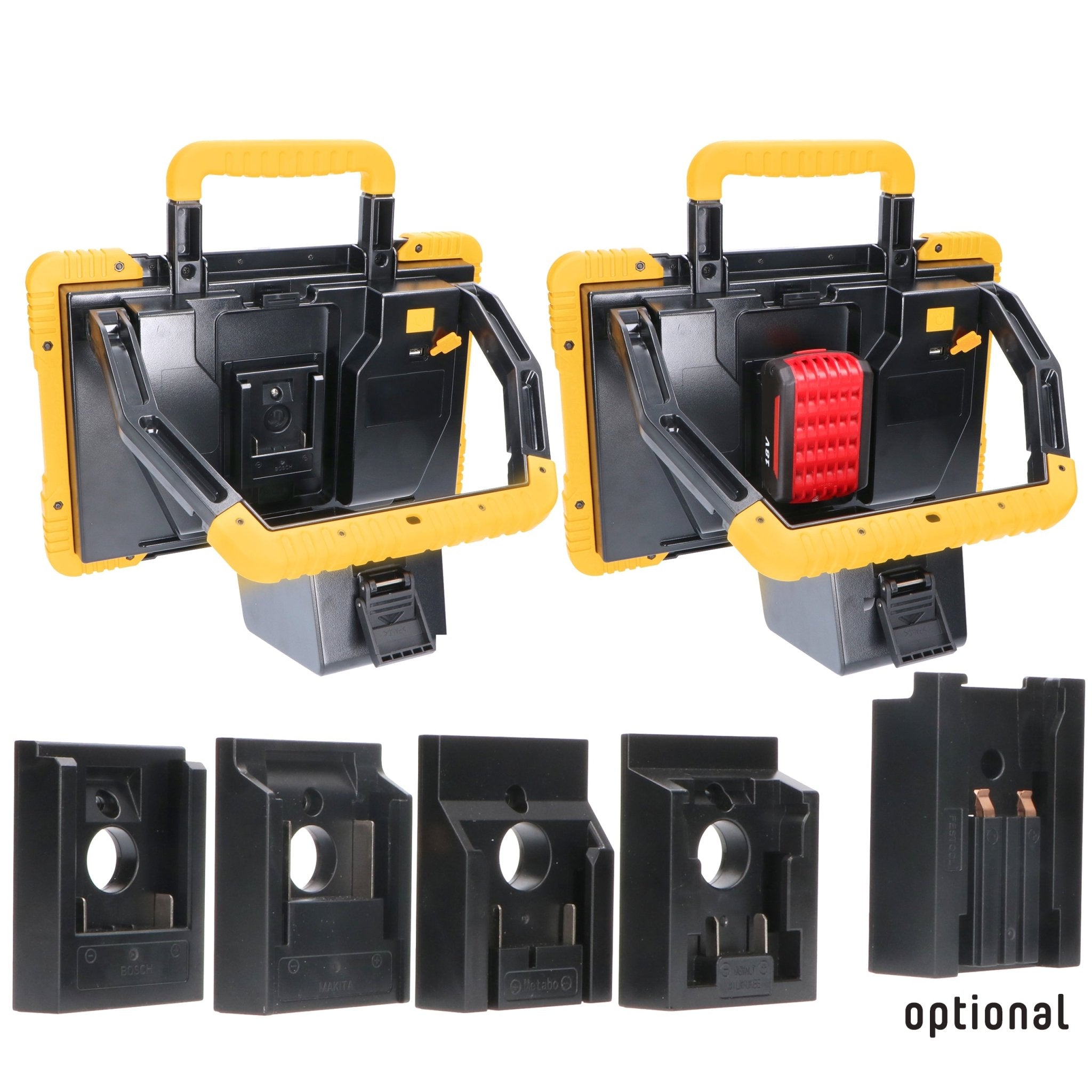LED's Work Draadloze LED Bouwlamp 5200 - Werkt op accu's van Makita, Bosch, Dewalt, Milwaukee, Metabo – IP54 Bouwlampen LED.nl