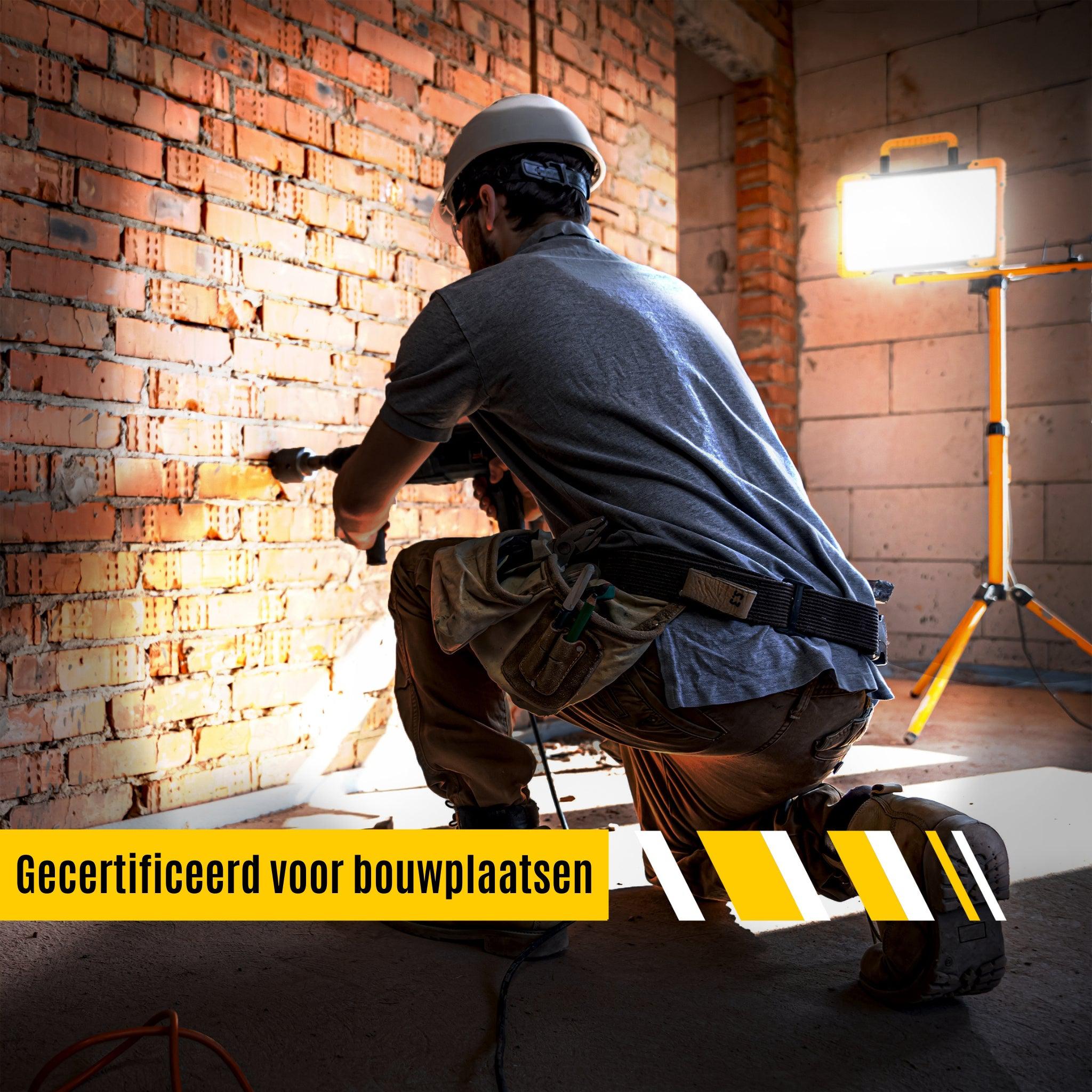 LED's Work Draadloze LED Bouwlamp 5200 - Werkt op accu's van Makita, Bosch, Dewalt, Milwaukee, Metabo – IP54 Bouwlampen LED.nl