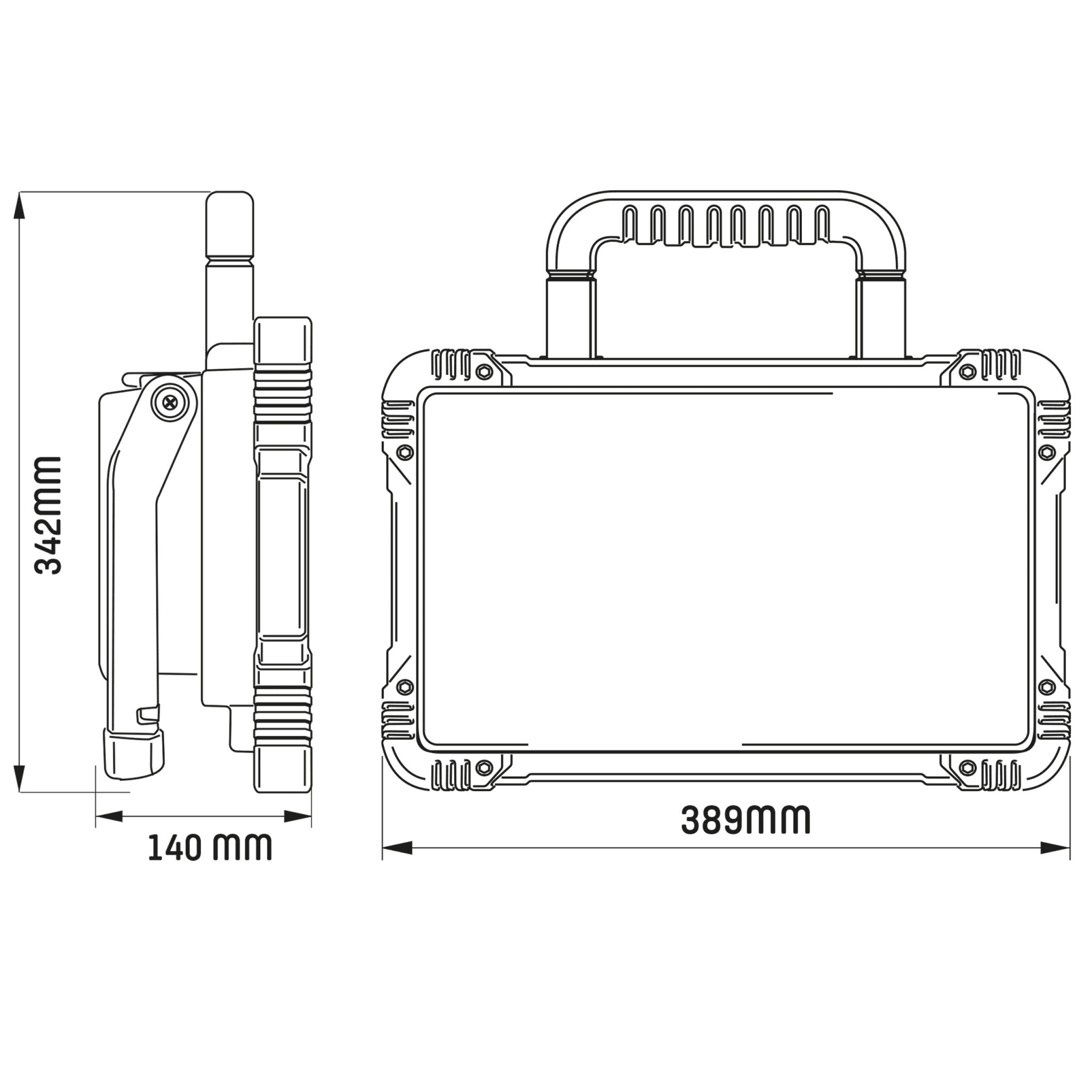 LED's Work Draadloze LED Bouwlamp 5200 - Werkt op accu's van Makita, Bosch, Dewalt, Milwaukee, Metabo – IP54 Bouwlampen LED.nl