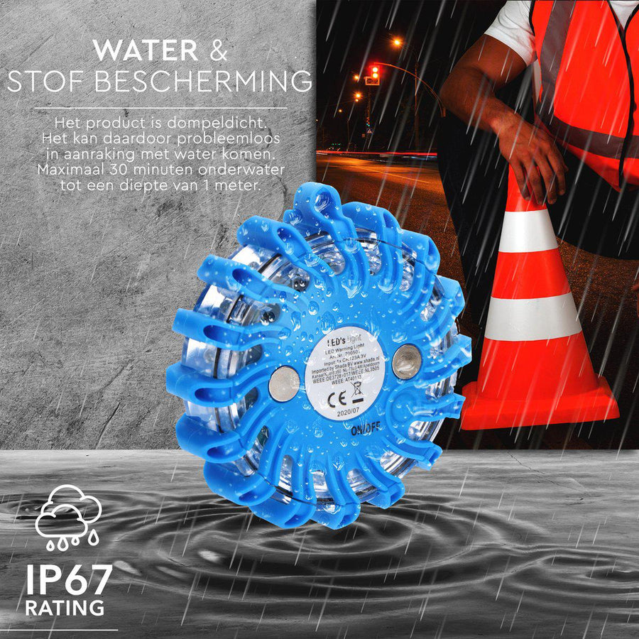 Wireless LED Rotating Light Blue on batteries - 9 modes - Magnetic &amp; Waterproof - LED.nl