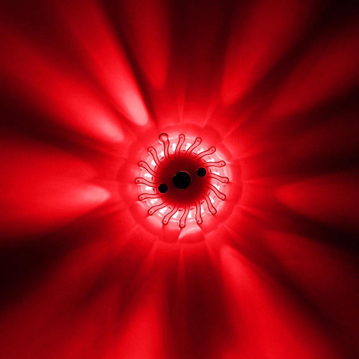 LED's Light Draadloze LED Zwaailamp op Batterijen - 9 standen - Magnetisch & Waterdicht - Rood Noodverlichting LED.nl