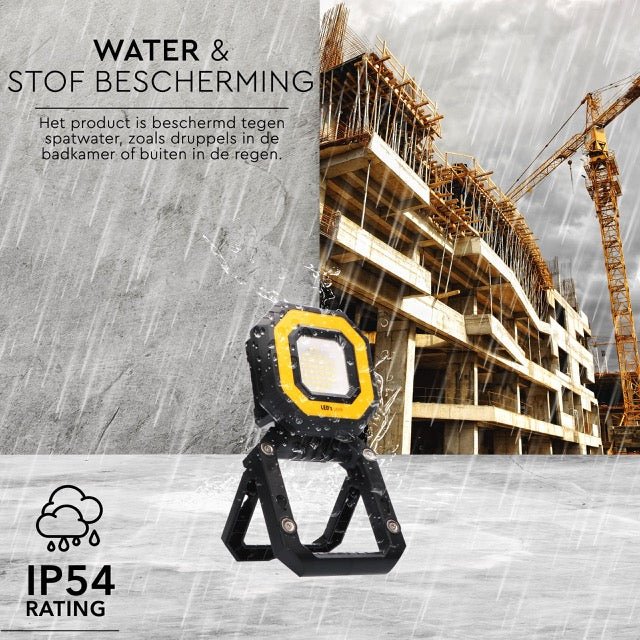LED's Work Portable LED Construction Lamp 750 - Rechargeable with battery - Dimmable in 3 settings - IP54 - LED.nl