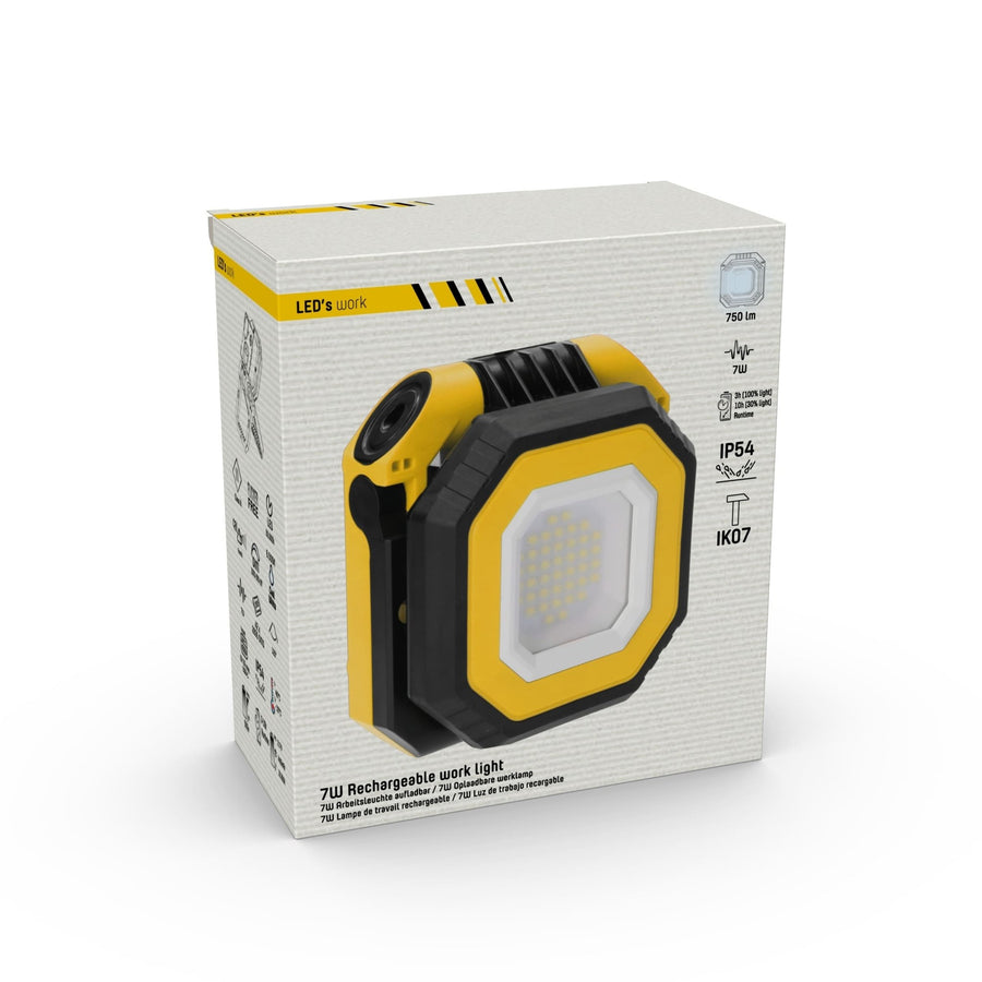 LED's Work Portable LED Construction Lamp 750 - Rechargeable with battery - Dimmable in 3 settings - IP54 - LED.nl