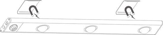 LED-Unterbauleuchte EasyFix mit Bewegungssensor – RGB-Funktion – 3 Lichtpunkte – kabellos und wiederaufladbar – 35 cm - lidstore.shop