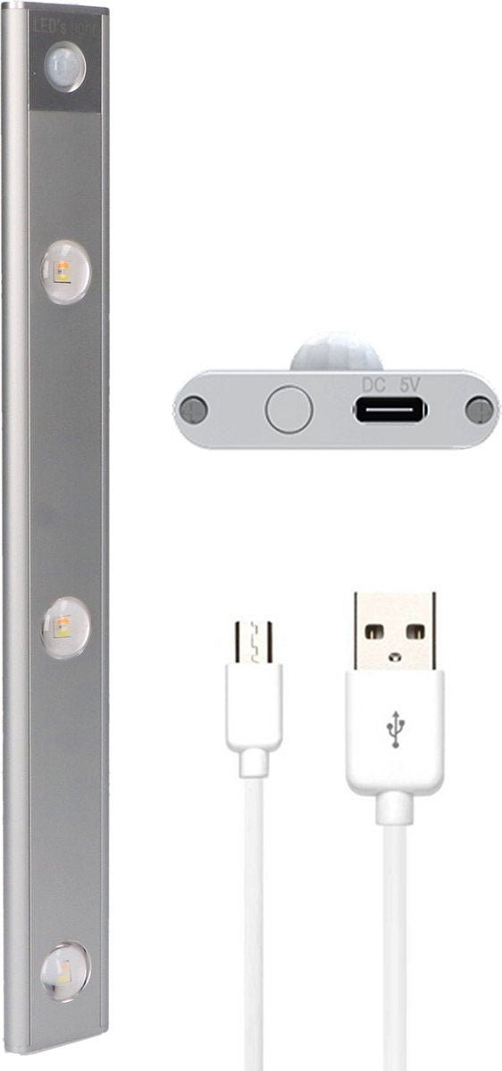 LED-Unterbauleuchte EasyFix mit Bewegungssensor – RGB-Funktion – 3 Lichtpunkte – kabellos und wiederaufladbar – 35 cm - lidstore.shop