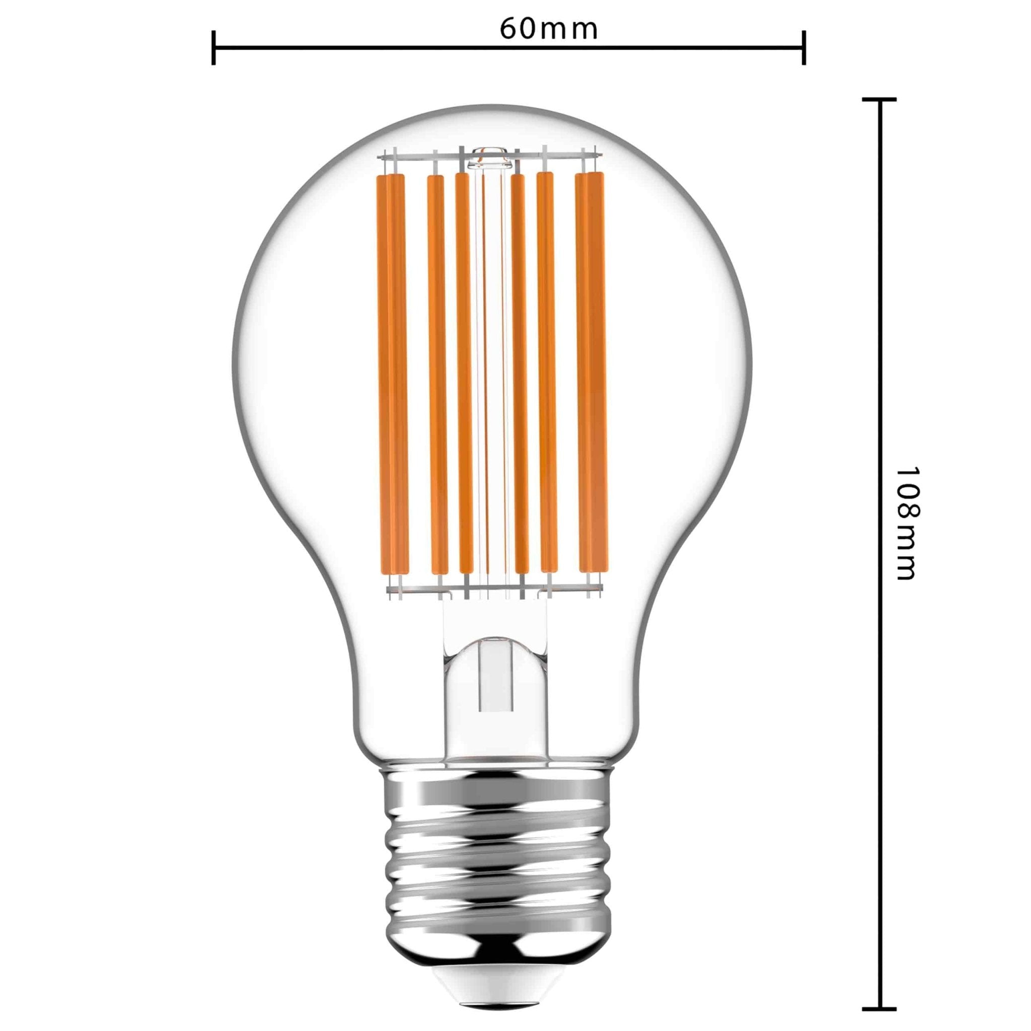 Ultra LED Filament lamp E27 - Energielabel A - Transparant - 3.8W = 60W LED Filament Lampen LED.nl