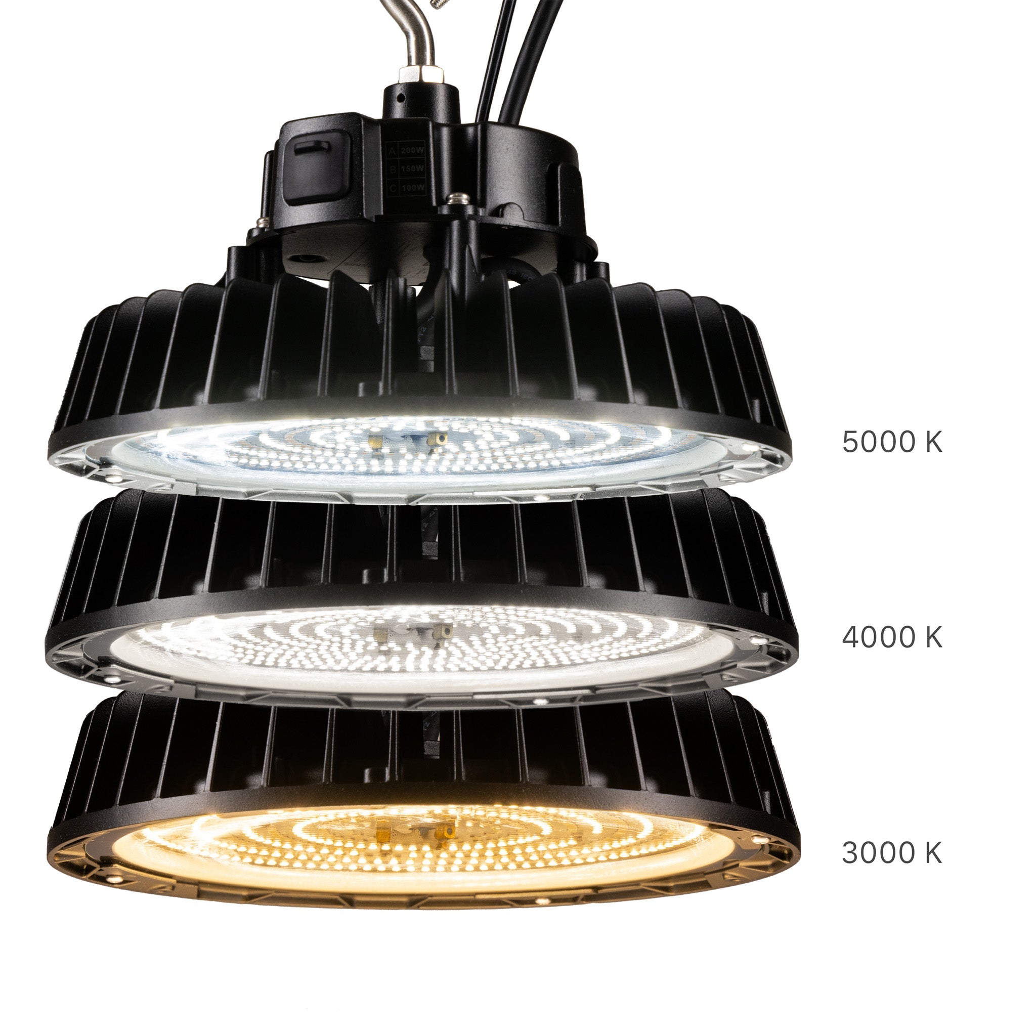 LED's Light pro High Bay - 200W 30000lm powerselect dimbaar CCT 3000K/4000K/5000K - Lumileds LED - Sosen Driver High bays LED.nl