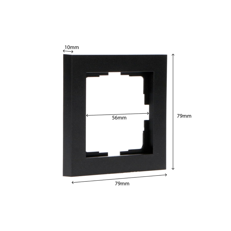 Enkel frame zwart voor wandcontactdoos - 55 x 55 mm Stekkers LED.nl