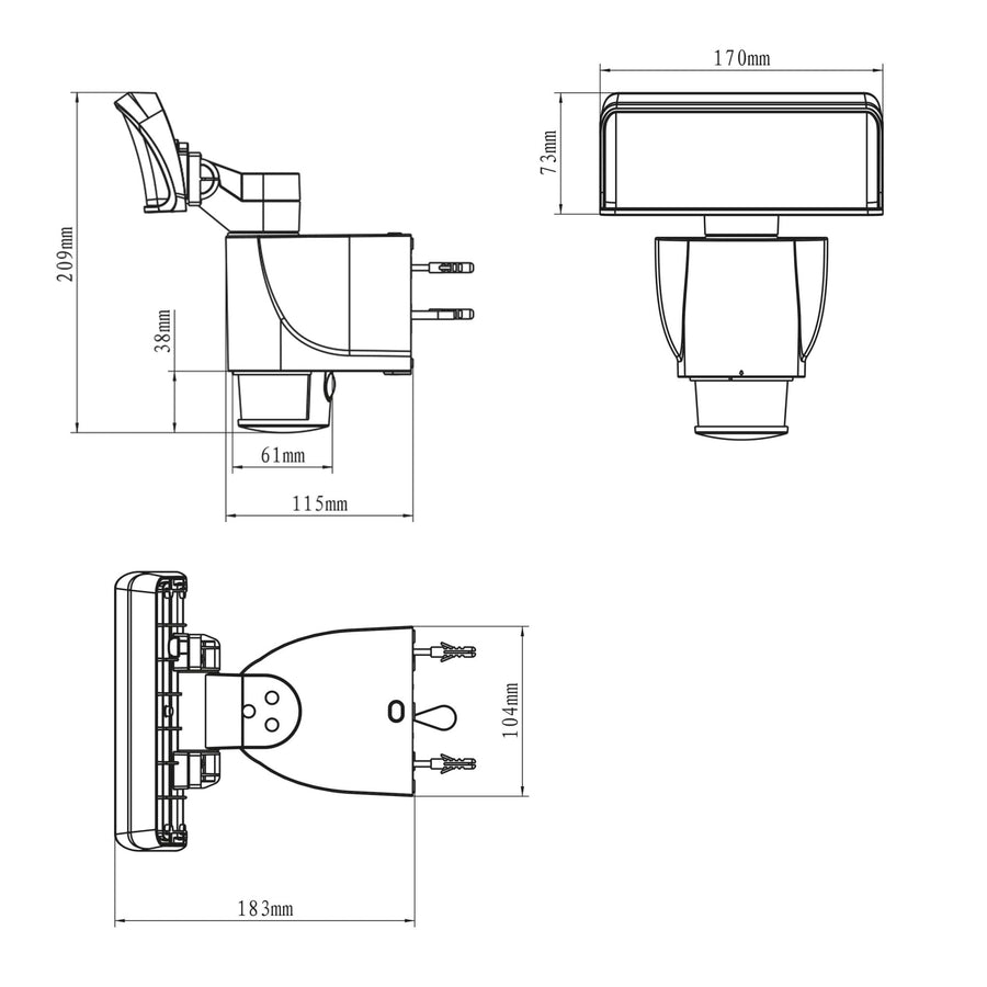 LED's Light LED-Strahler mit Sensor - Automatische Bewegungsverfolgung - Schwarz - lidstore.shop