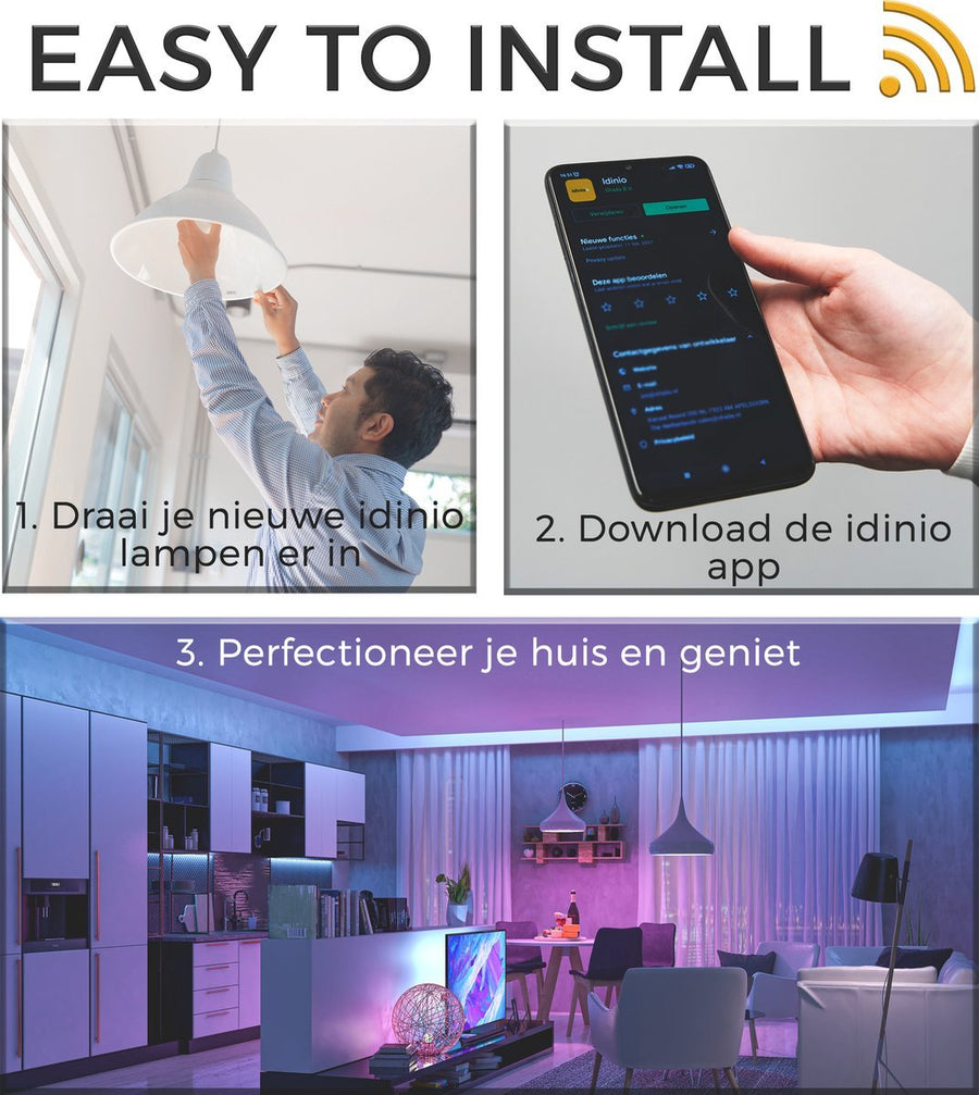 IDINIO Smart LED Spot GU10 - White &amp; Color - Dimmable - Controllable with App  - LED.nl