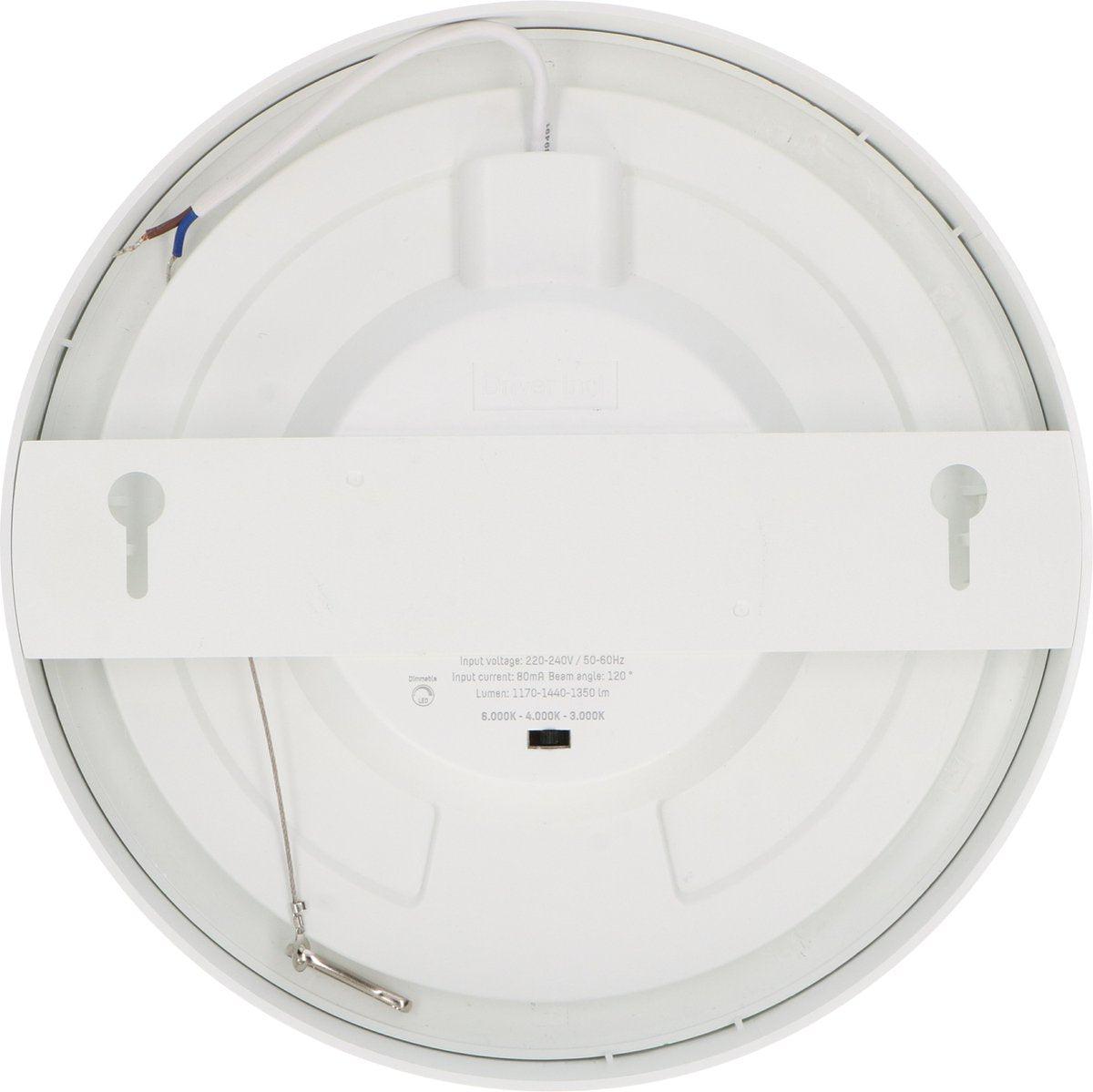 LED's Light Inbouw/Opbouw LED Plafondlamp 15W 1500lm CCT 3000K/4000K/6000K – Zaagmaat Ø 200mm – Wit – Dimbaar Plafondlampen LED.nl