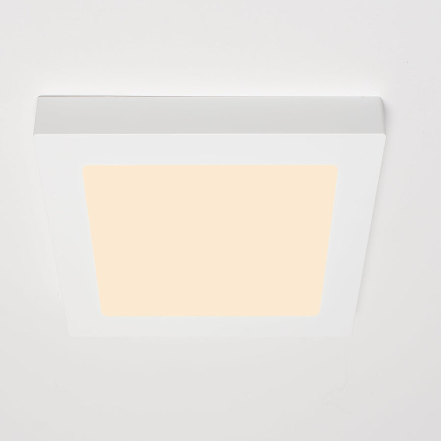 LED's Light Inbouw/Opbouw LED Plafondlamp CCT Ø 20 cm vierkant - Dimbaar - warm en koud wit - Zaagmaat 200×200mm – Wit Plafondlampen LED.nl