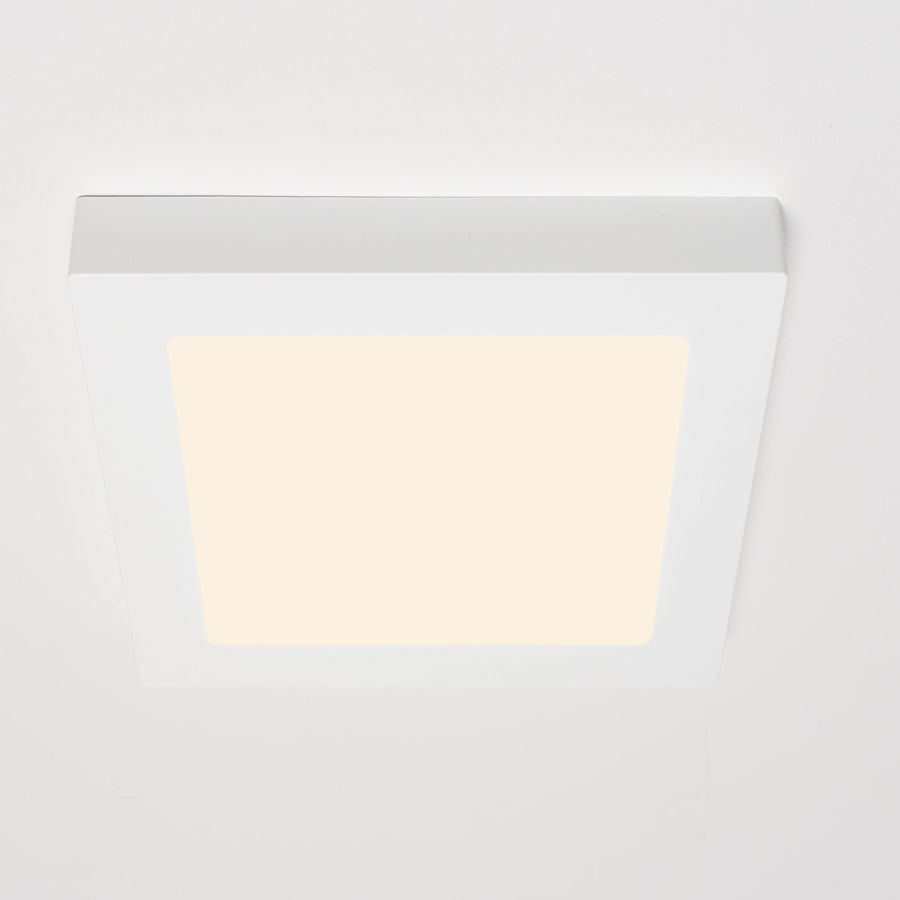 LED's Light Inbouw/Opbouw LED Plafondlamp CCT Ø 20 cm vierkant - Dimbaar - warm en koud wit - Zaagmaat 200×200mm – Wit Plafondlampen LED.nl