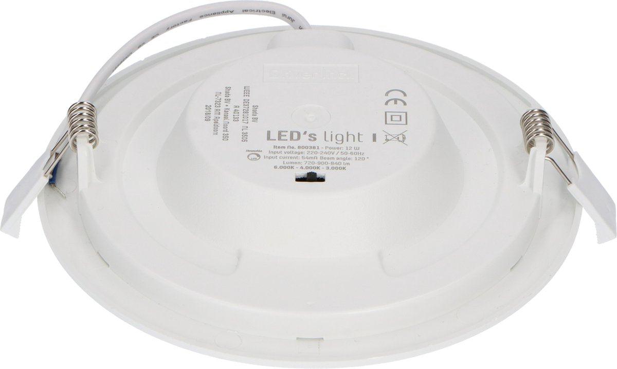 LED's Light Inbouw/Opbouw LED Plafondspot CCT Ø 15 cm - Dimbaar - warm en koud wit - Zaagmaat Ø 150mm – Wit Spotjes LED.nl