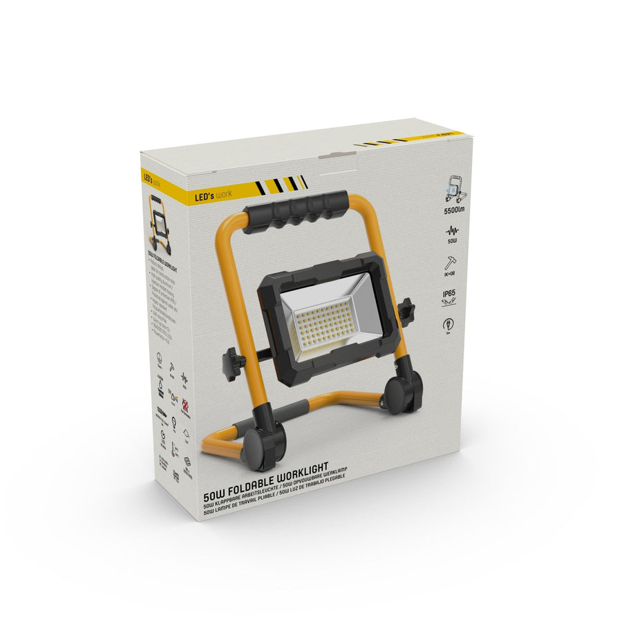 LED's Work Construction Lamp 5500 - Foldable &amp; Tiltable - 3 meter cord - IP65 - 30W - LED.nl