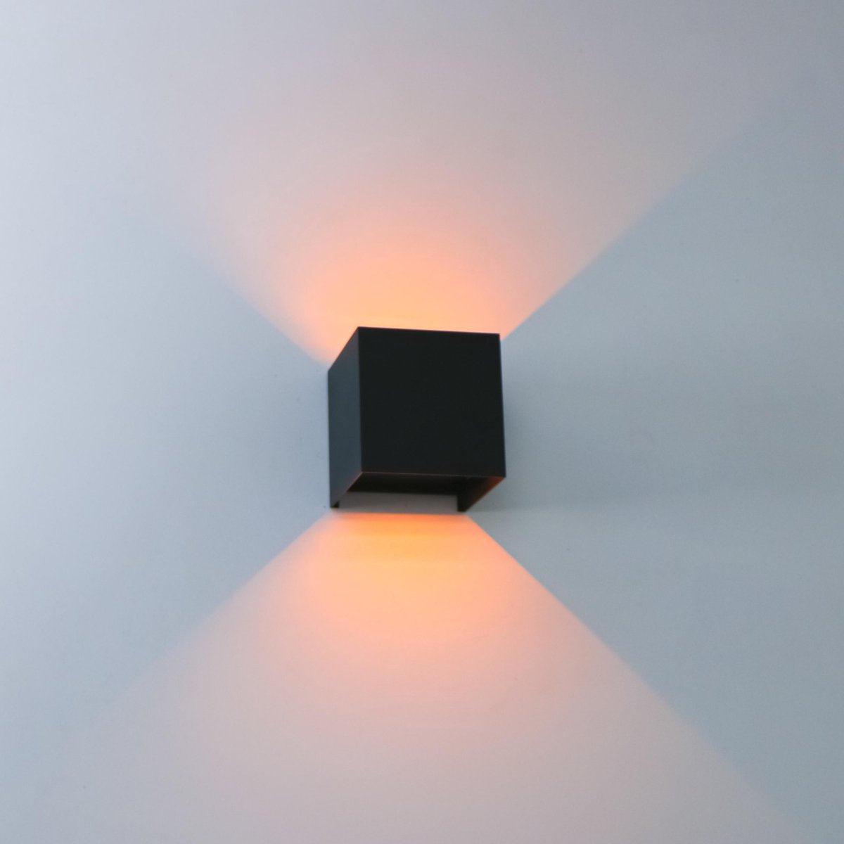 LED's Light Kubus LED Wandlamp buiten - 2 lichts - Dimbaar en instelbare lichtkleur - IP65 Waterdicht - Zwart Wandlampen LED.nl