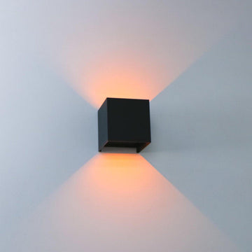 LED's Light Kubus LED-Wandleuchte für den Außenbereich – 2 Lichter – Dimmbar und einstellbare Lichtfarbe – IP65 wasserdicht – Schwarz - lidstore.shop