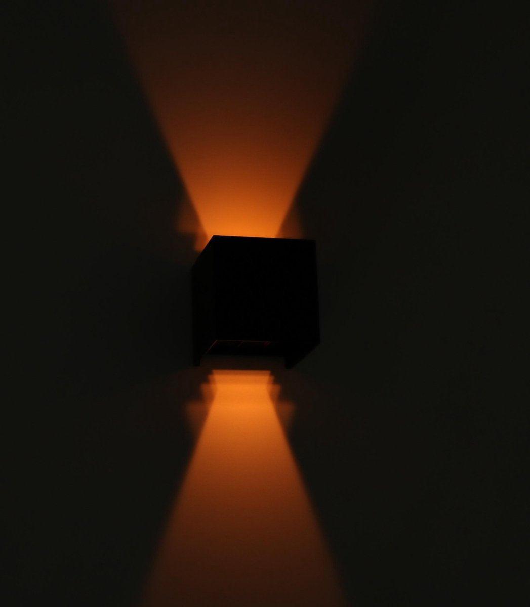 LED's Light Kubus LED Wandlamp buiten - 2 lichts - Dimbaar en instelbare lichtkleur - IP65 Waterdicht - Zwart Wandlampen LED.nl