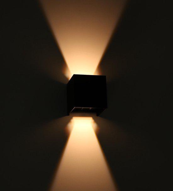 LED's Light Kubus LED Wandlamp buiten - 2 lichts - Dimbaar en instelbare lichtkleur - IP65 Waterdicht - Zwart Wandlampen LED.nl