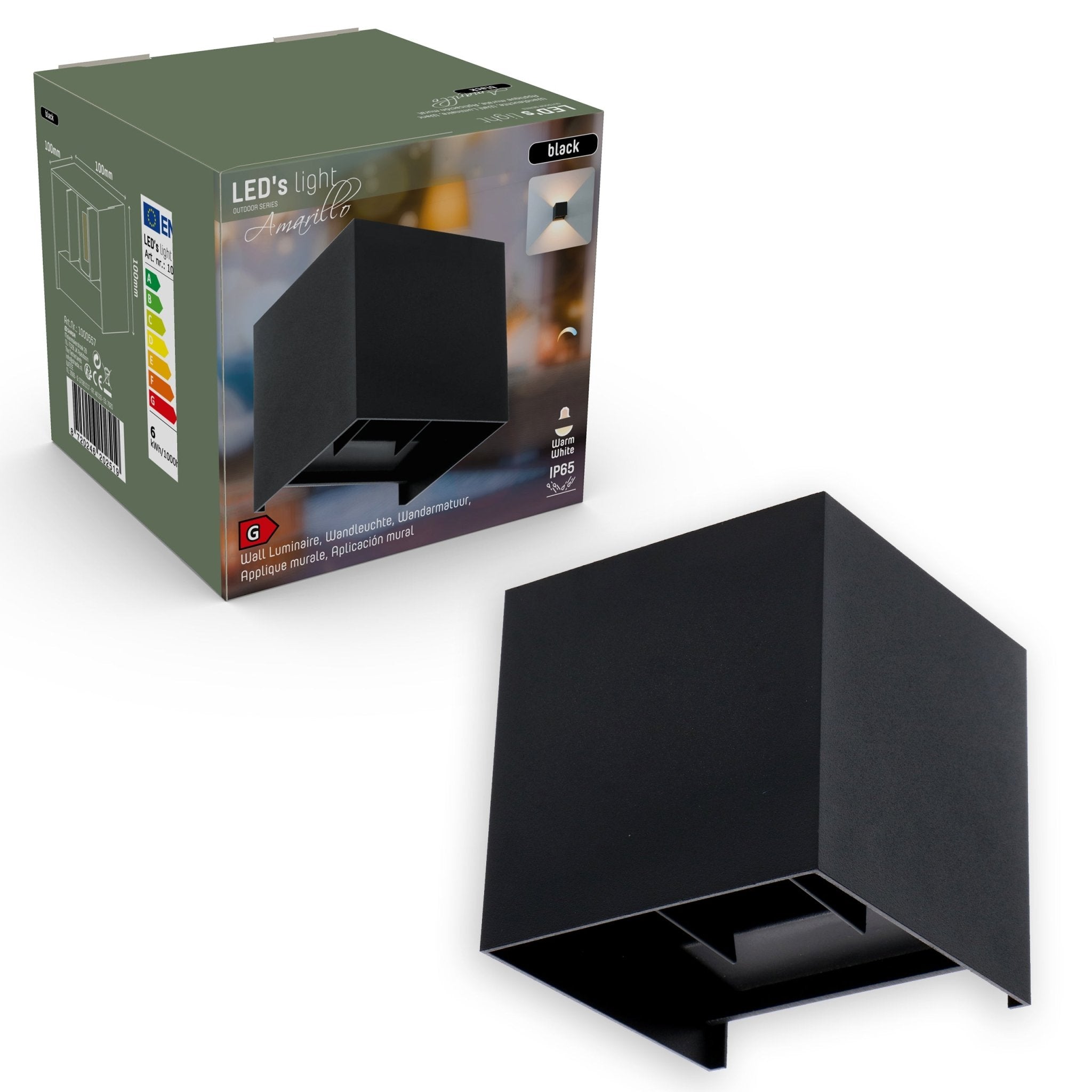 LED's Light Kubus LED Wandlamp buiten - 2 lichts - Dimbaar en instelbare lichtkleur - IP65 Waterdicht - Zwart Wandlampen LED.nl