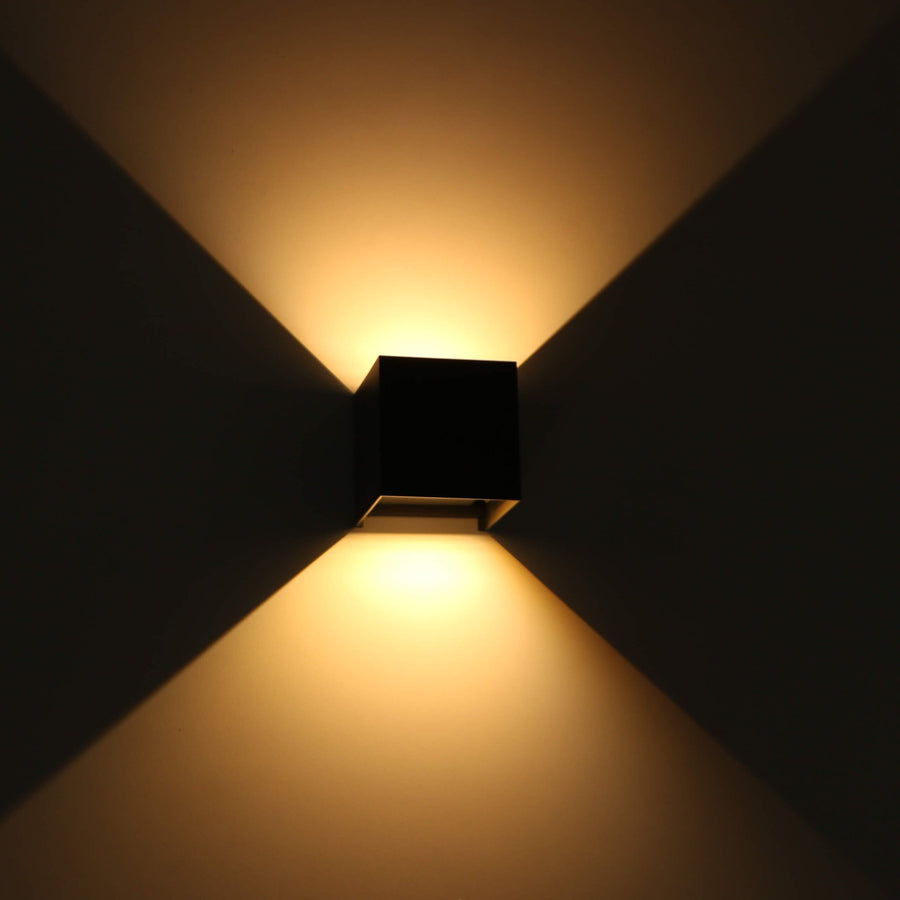 LED-Lichtwürfel-LED-Außenwandleuchte – Auf- und Abwärtslicht – IP65 – Anthrazit - lidstore.shop