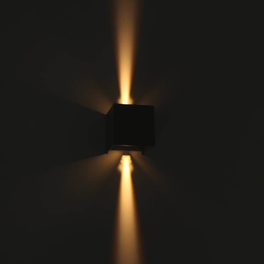 LED-Lichtwürfel-LED-Außenwandleuchte – Auf- und Abwärtslicht – IP65 – Anthrazit - lidstore.shop