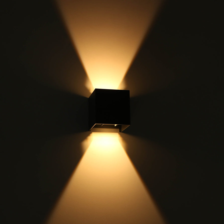 LED-Lichtwürfel-LED-Außenwandleuchte – Auf- und Abwärtslicht – IP65 – Anthrazit - lidstore.shop