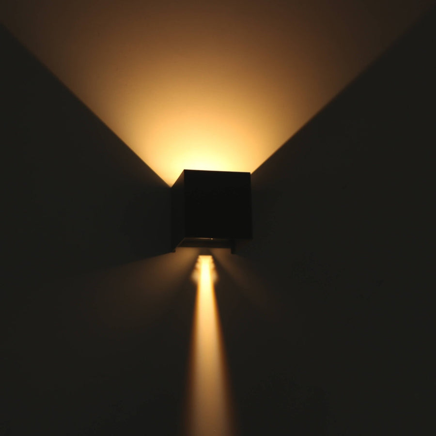 LED-Lichtwürfel-LED-Außenwandleuchte – Auf- und Abwärtslicht – IP65 – Anthrazit - lidstore.shop