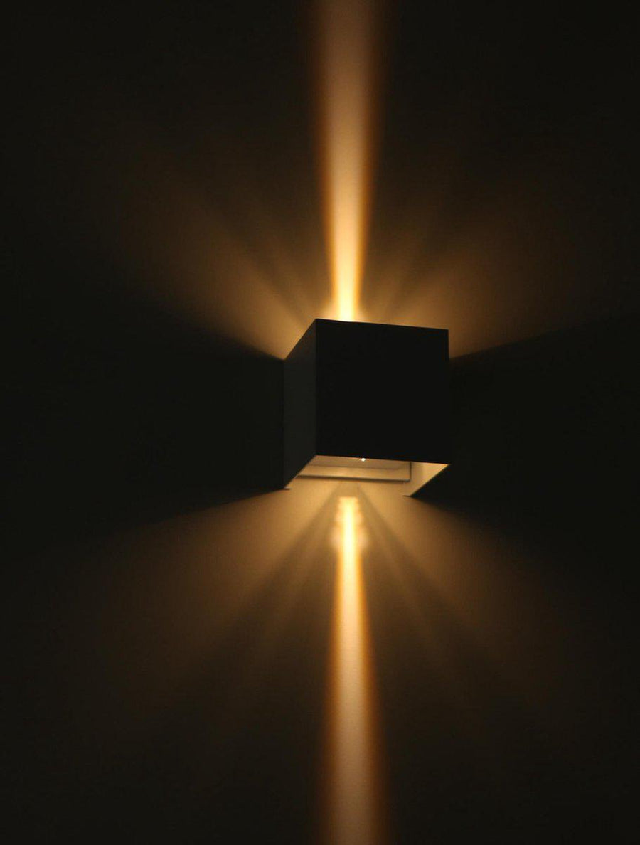 LED-Lichtwürfel-LED-Außenwandleuchte – Auf- und Abwärtslicht – IP65 – Weiß - lidstore.shop