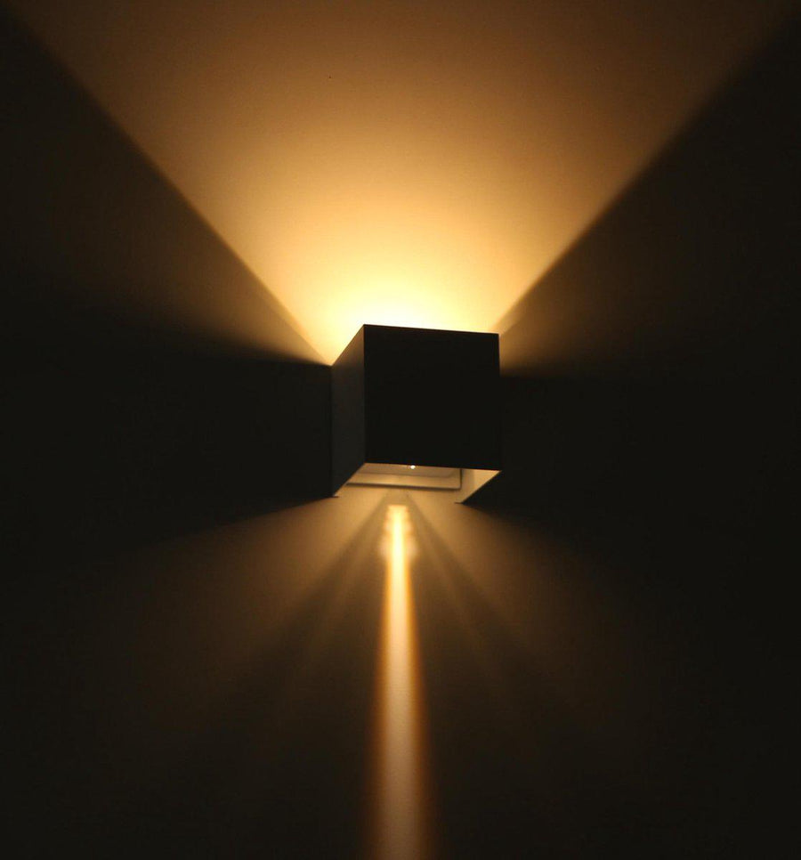 LED-Lichtwürfel-LED-Außenwandleuchte – Auf- und Abwärtslicht – IP65 – Weiß - lidstore.shop