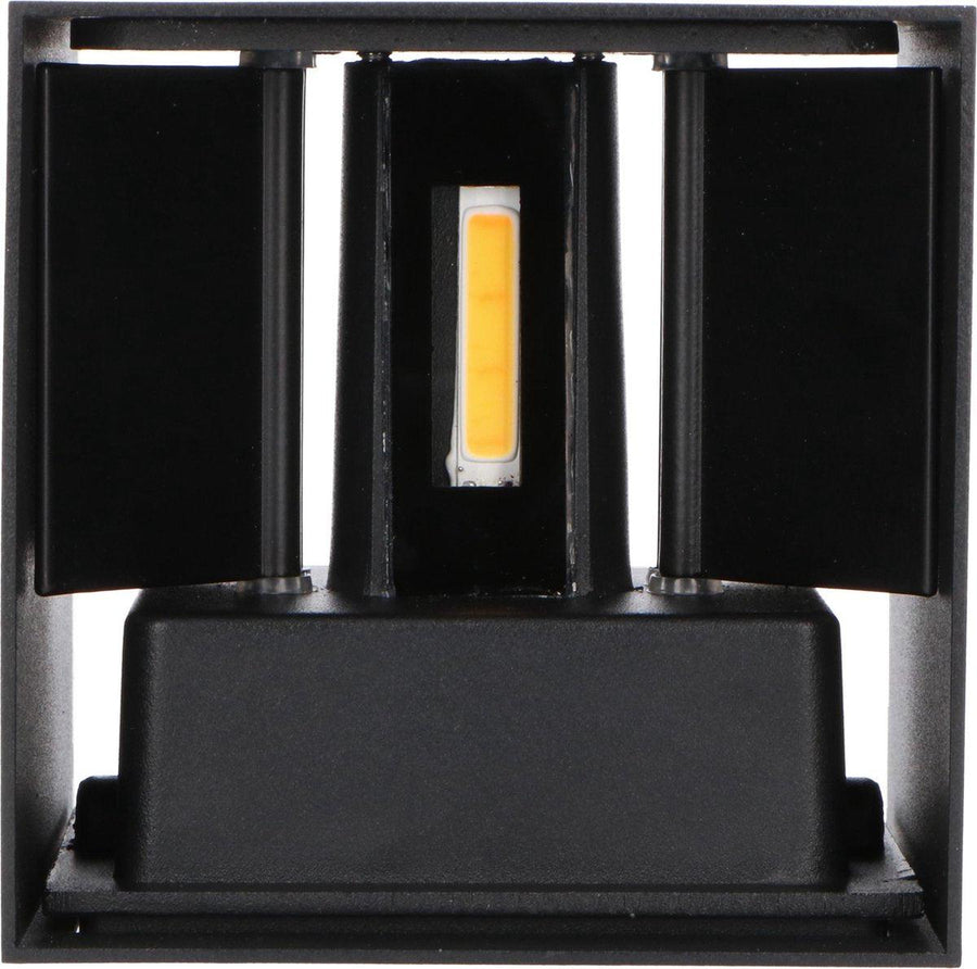 LED-Lichtwürfel-LED-Außenwandleuchte – Auf- und Abwärtslicht – IP65 – Schwarz - lidstore.shop